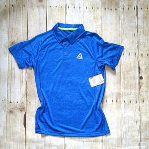 NWT Reebok Blue Speedwick 10 12 M Polo Shirt Boys